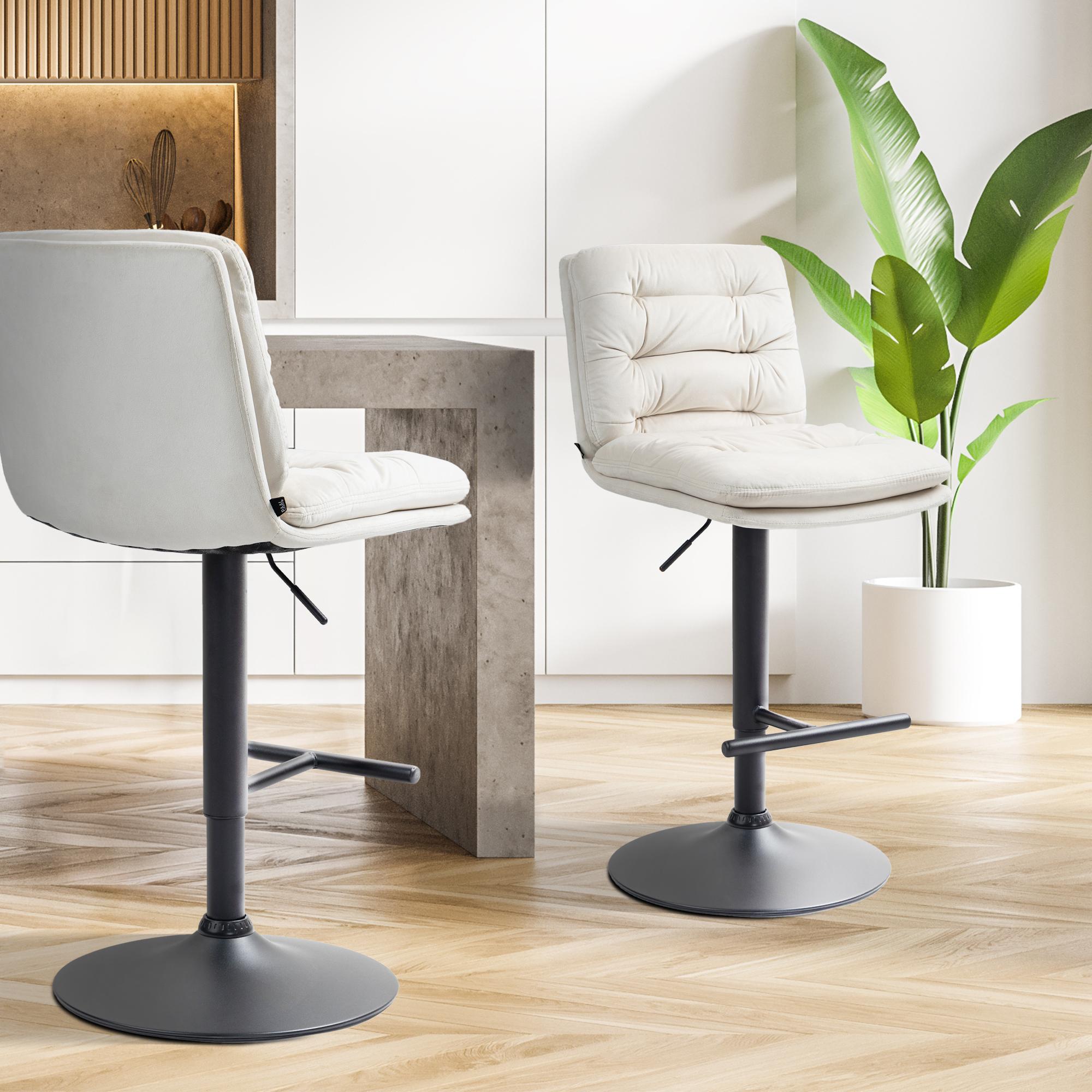 2er Set Barhocker Damar Samt schwarz