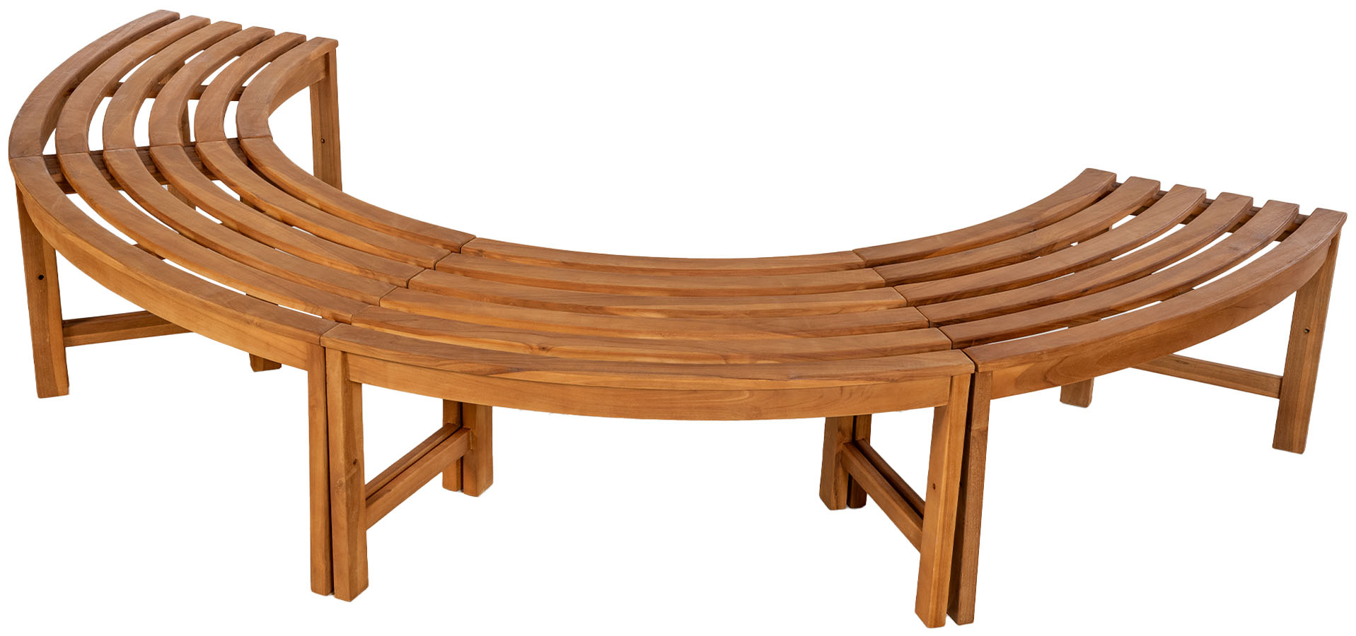 Baumbank Male 250 cm halbrund OHNE Rückenlehne