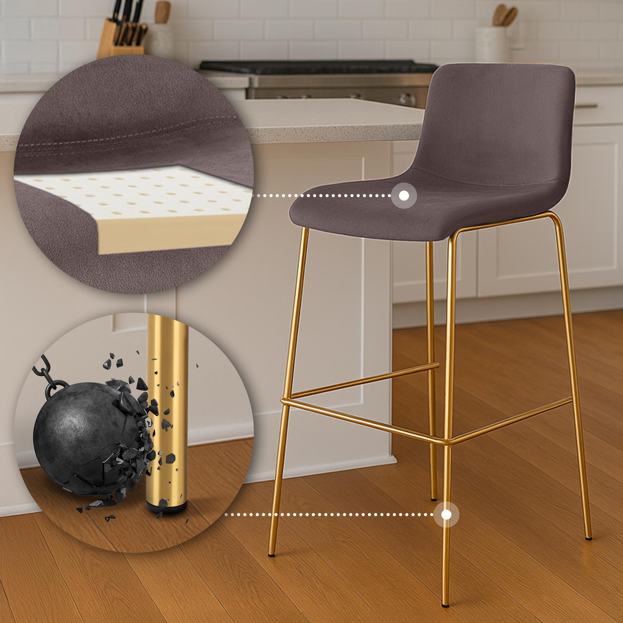 Barhocker Hoover Samt 4-Fuß Gold
