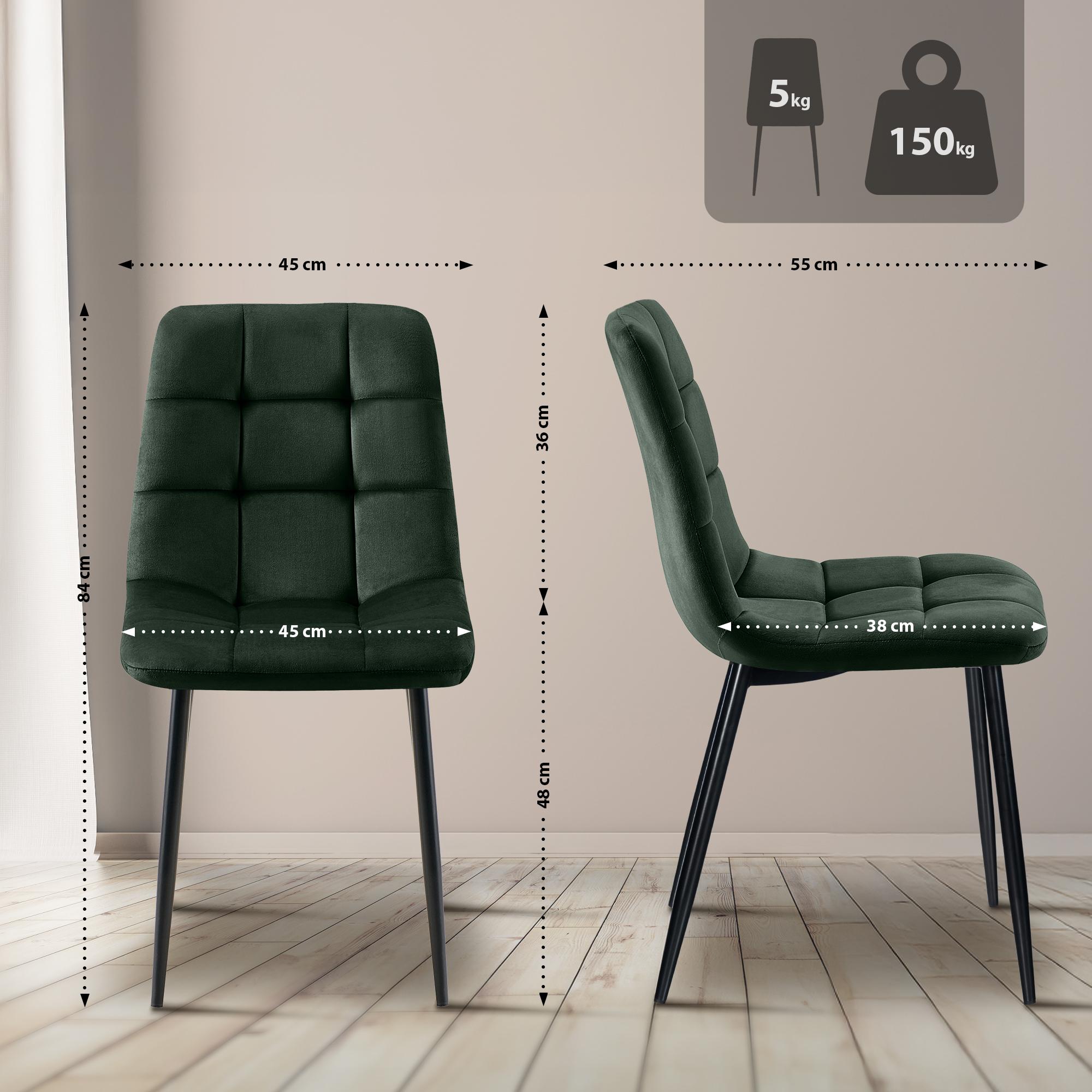 2er Set Esszimmerstuhl Tilde Samt