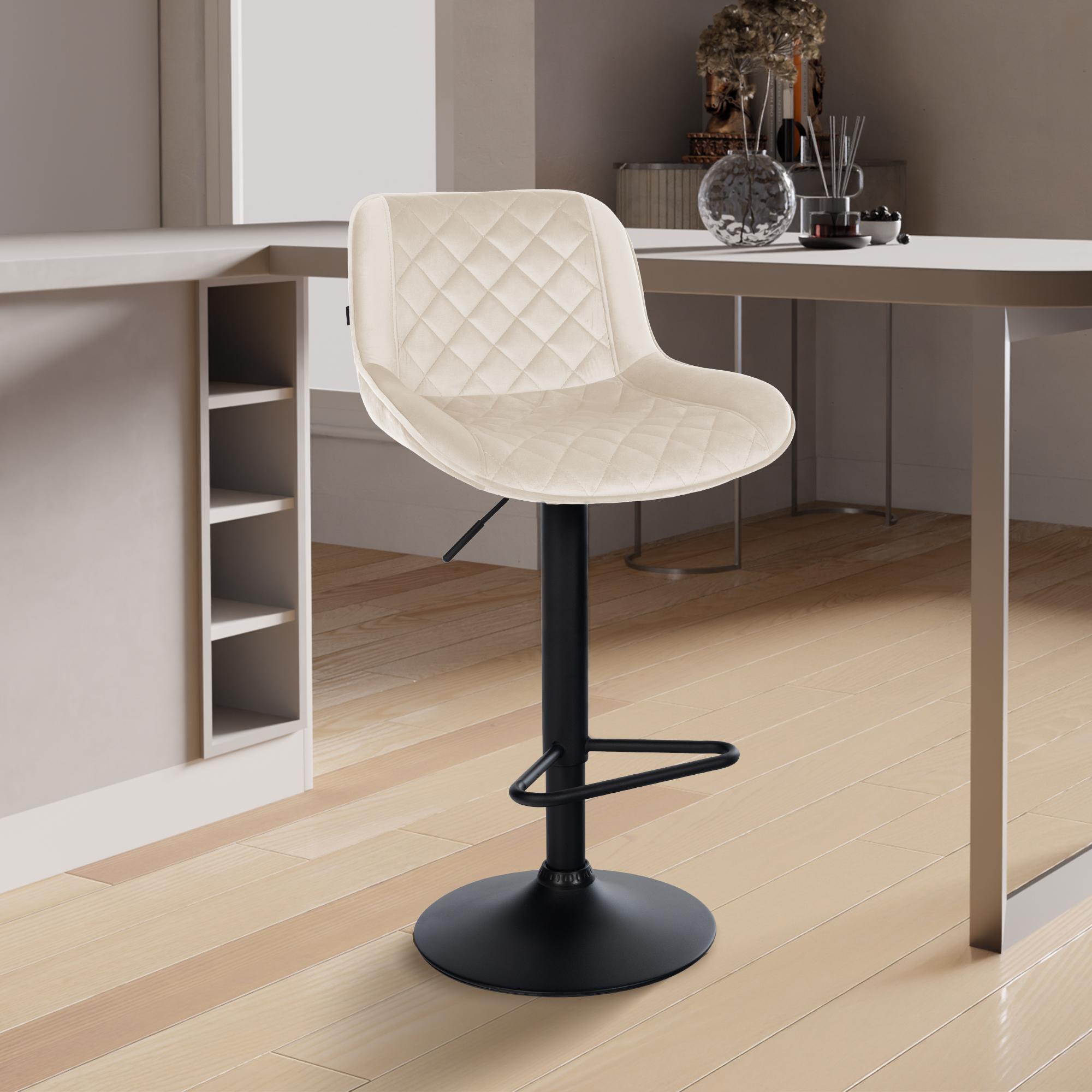 2er Set Barhocker Kasson Samt