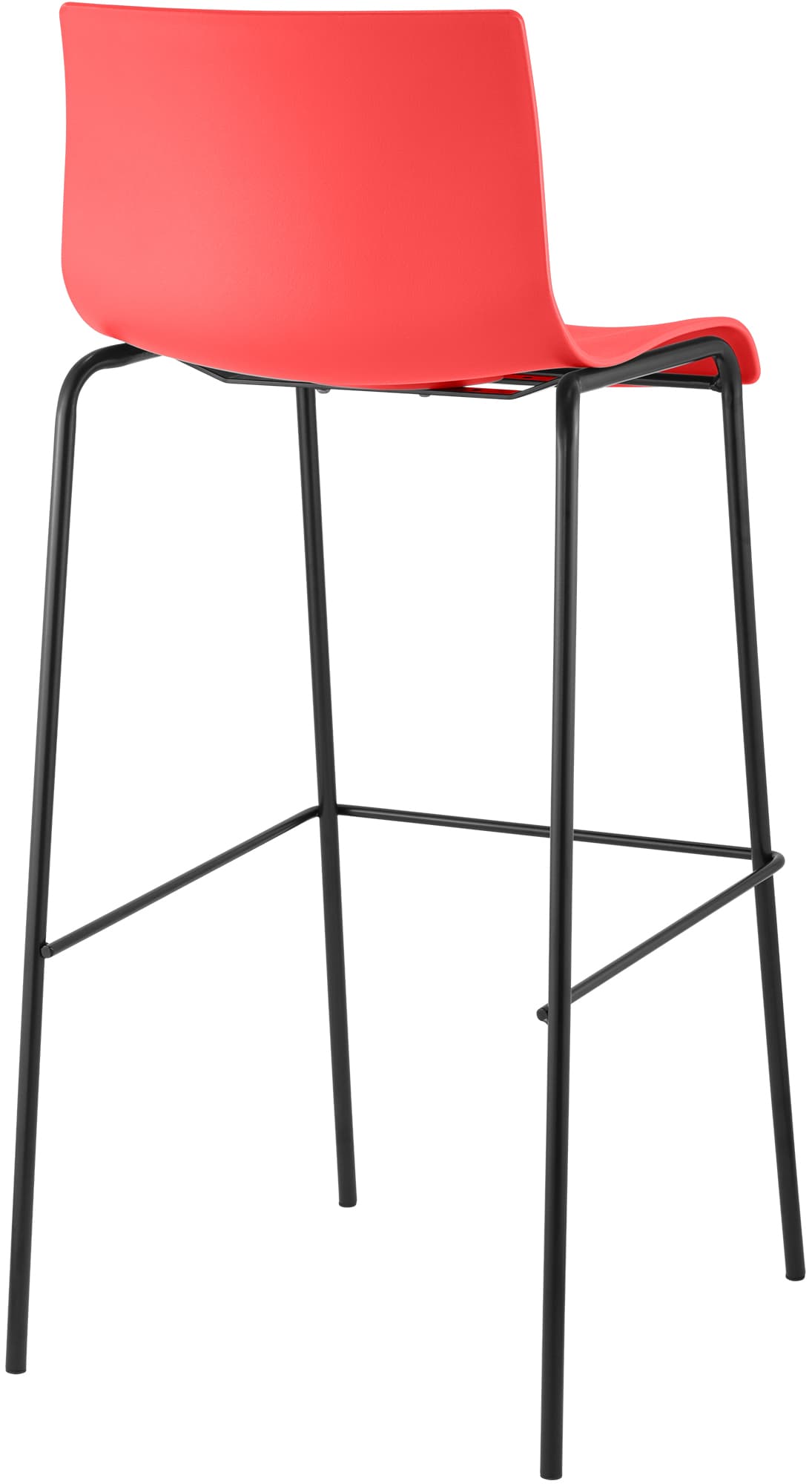 2er Set Barhocker Hoover Kunststoff 4-Fuß Gestell schwarz