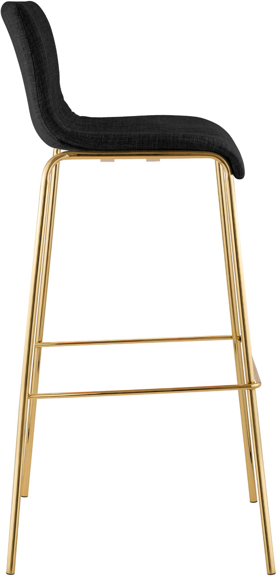 Barhocker Hoover Stoff 4-Fuß Gold