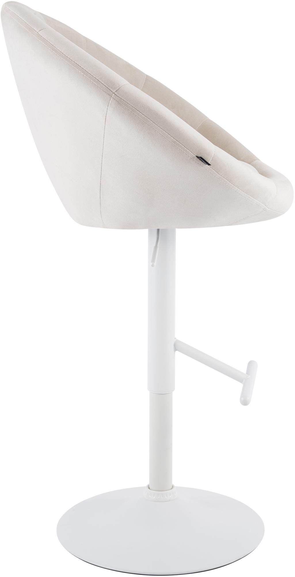 Barhocker London Samt weiß
