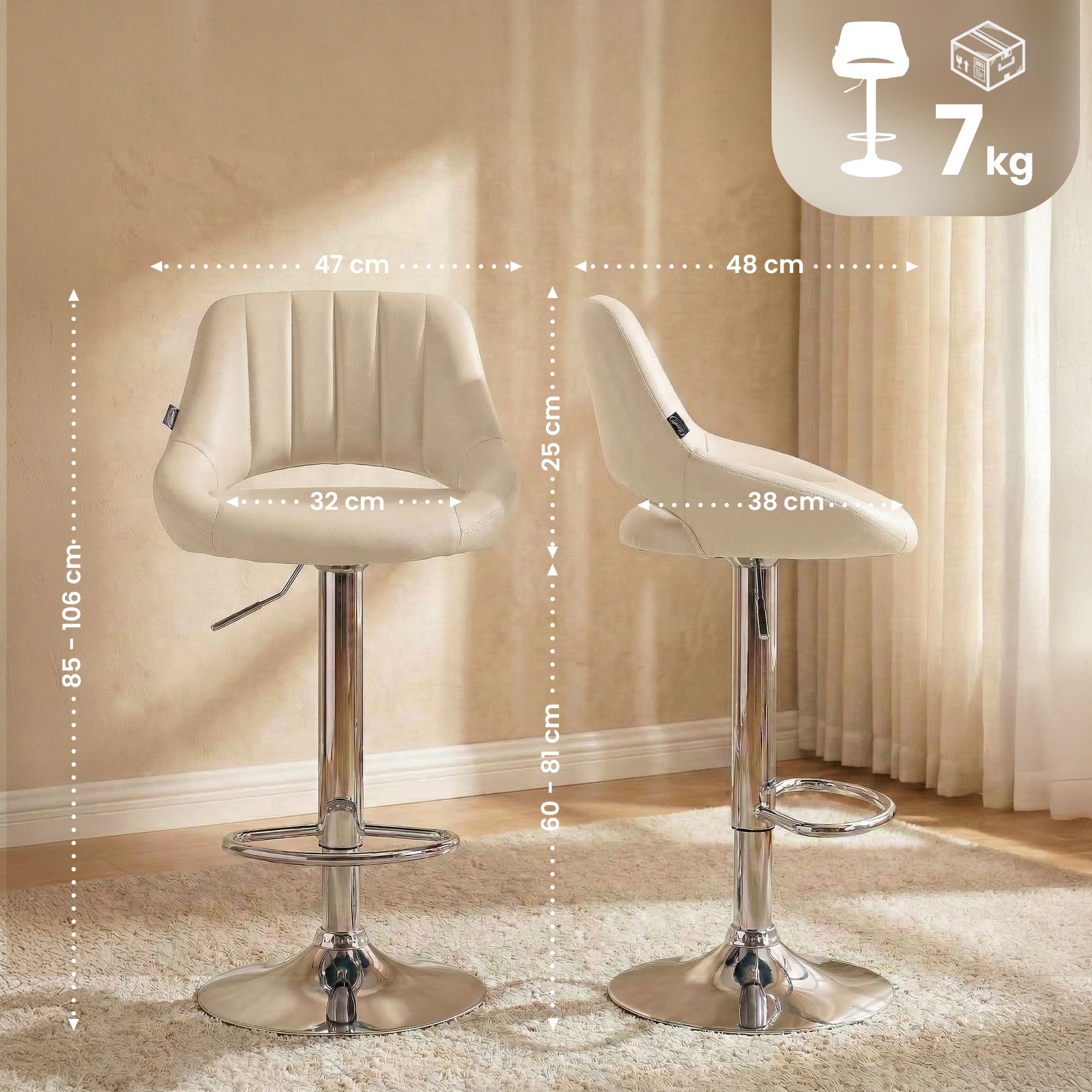 2er Set Barhocker Milet Kunstleder C