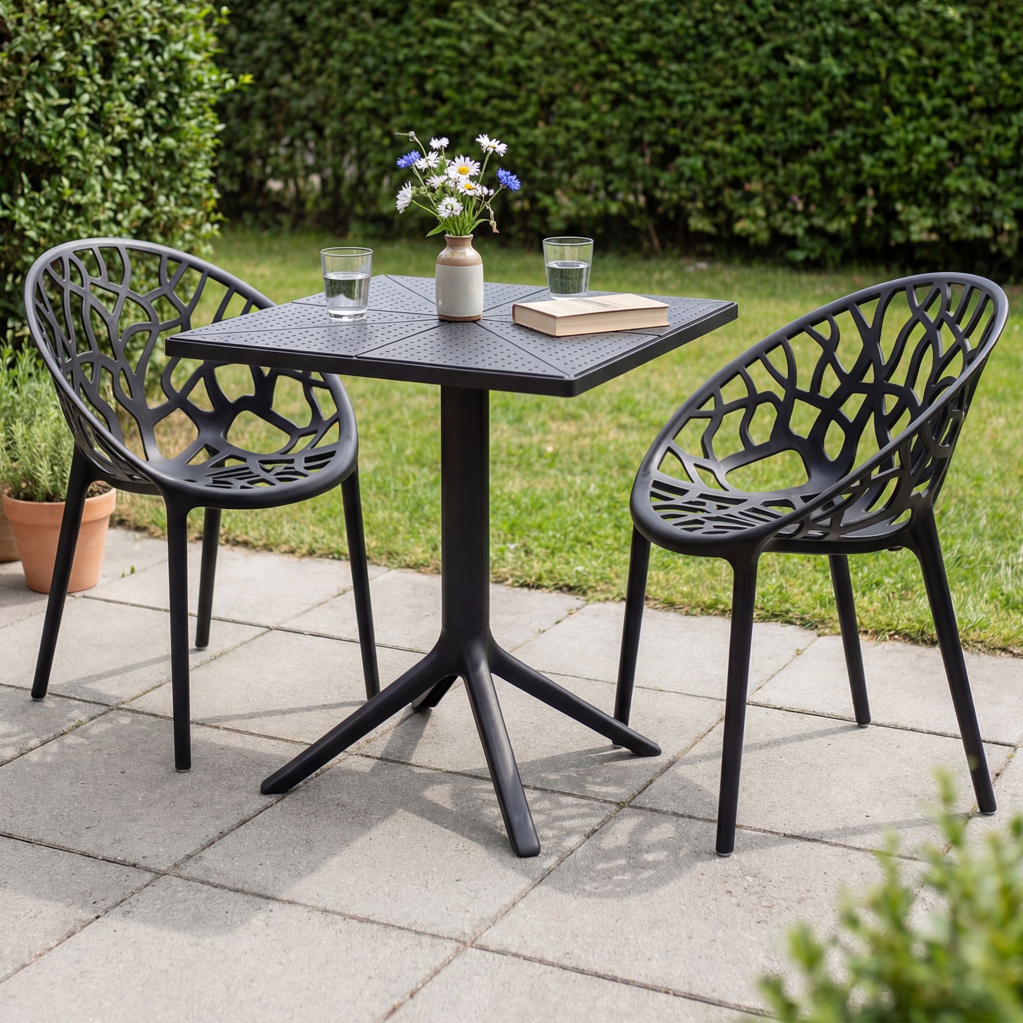 Gartenmöbel-Set Neriva mit 2 Stühlen