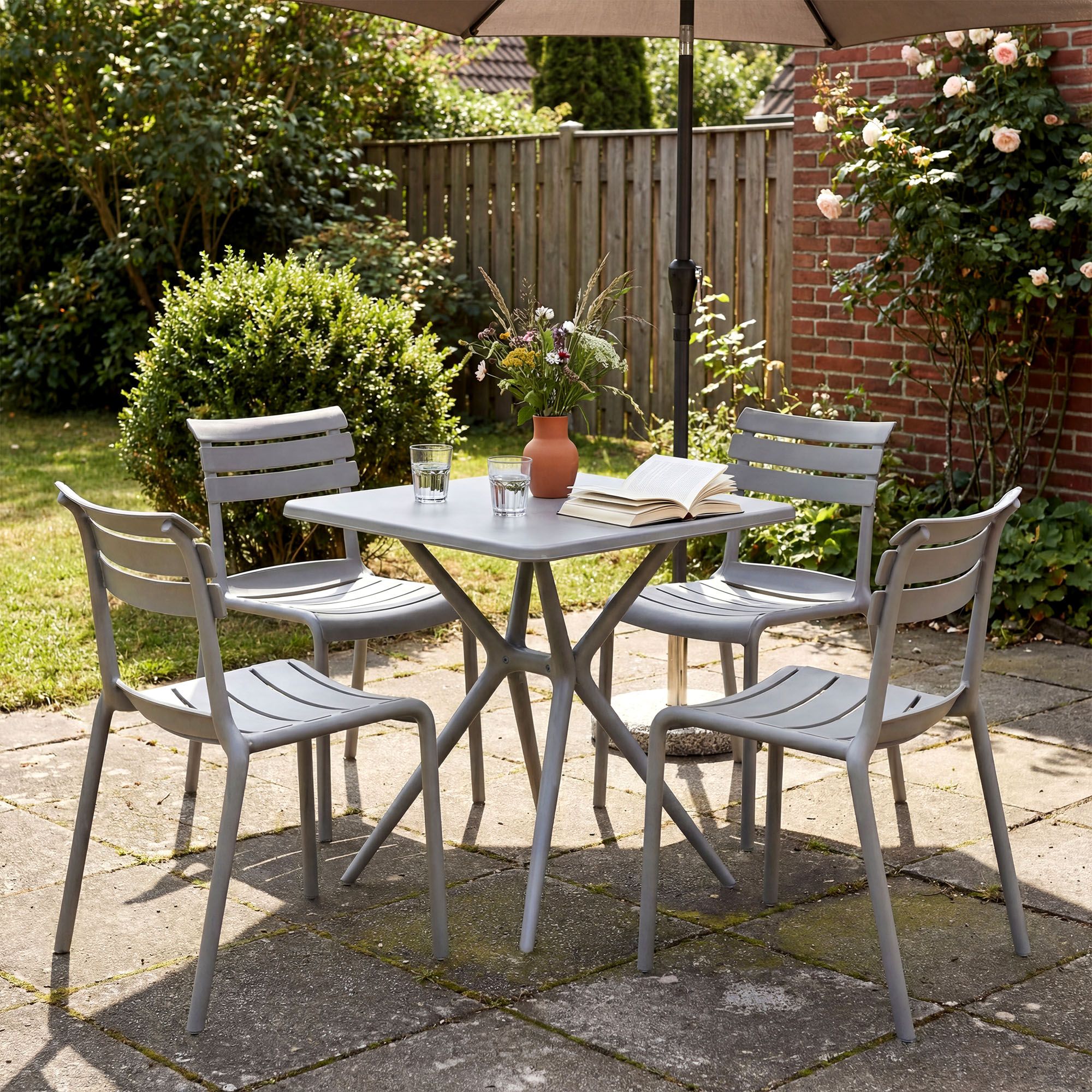 Gartenmöbel-Set Vela mit 4 Stühlen