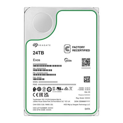 Seagate HDD Exos X24 - 24 TB - 3.5" - SATA 6 GB/s - OEM RECERTIFIED