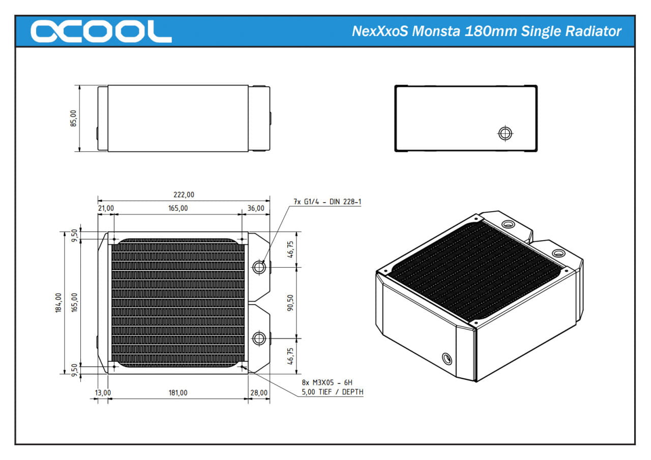 NexXxoS Monsta 180mm Single Radiator