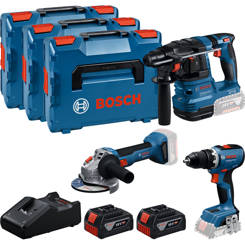 18V Profi Set, GBH 18V-22 + GSR 18V-65 + GWS 18V-8 Professional, Werkzeug-Set