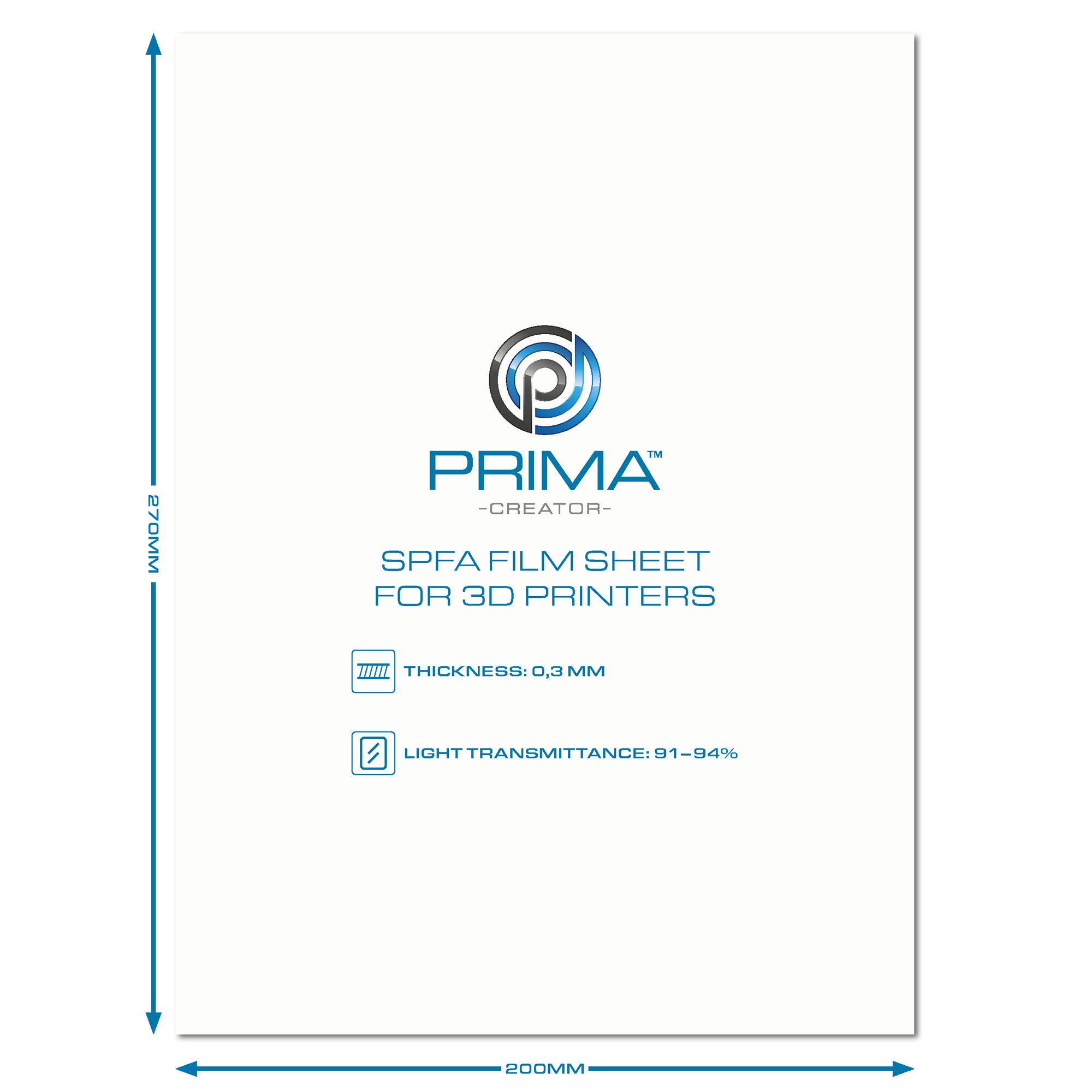 PrimaCreator SPFA Film Sheet for 3D Printers - 200 x 270 mm (5 pcs)