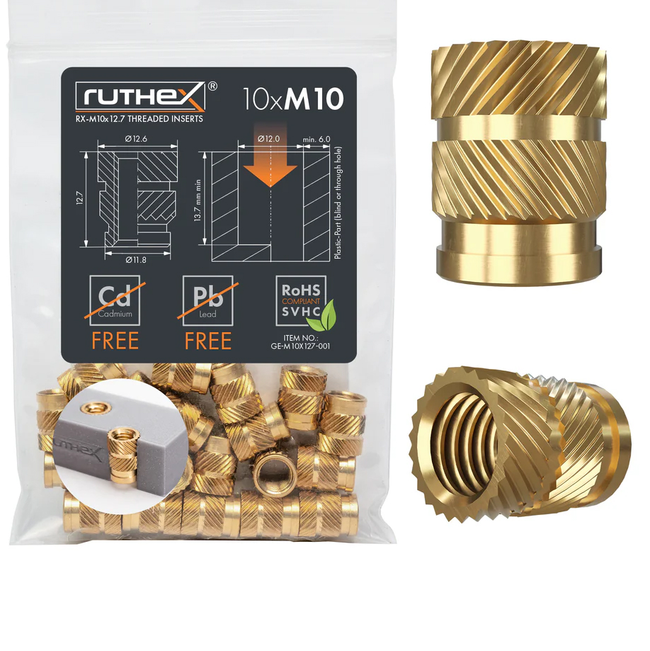 Ruthex M10 threaded insert – Rx-M10x12,7 - 10 pcs (10 pcs)