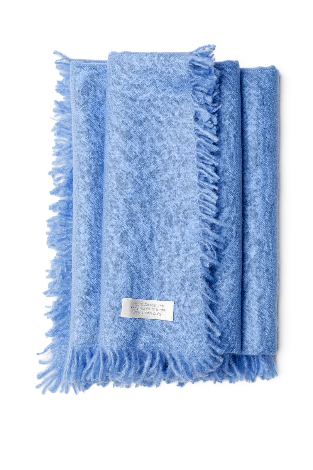 100 % Cashmere Schal – Handgefertigt in Nepal | Babyblau