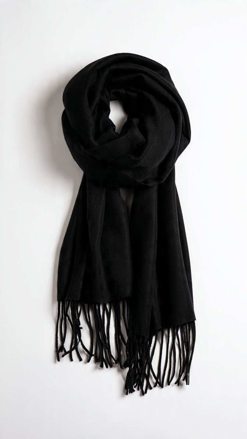 100 % Cashmere Schal – Handgefertigt in Nepal | Schwarz