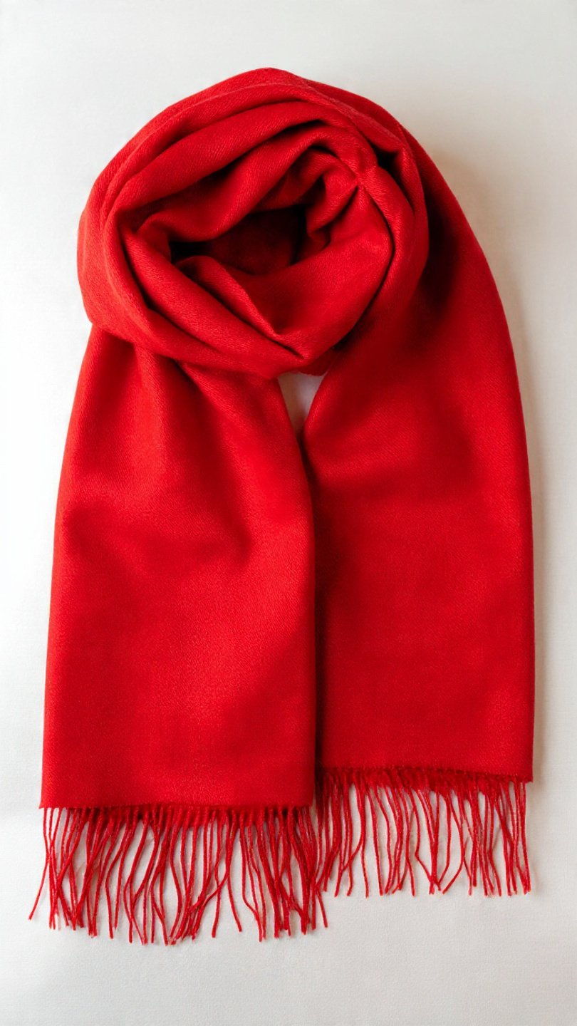 100 % Cashmere Schal – Handgefertigt in Nepal | Bordeauxrot