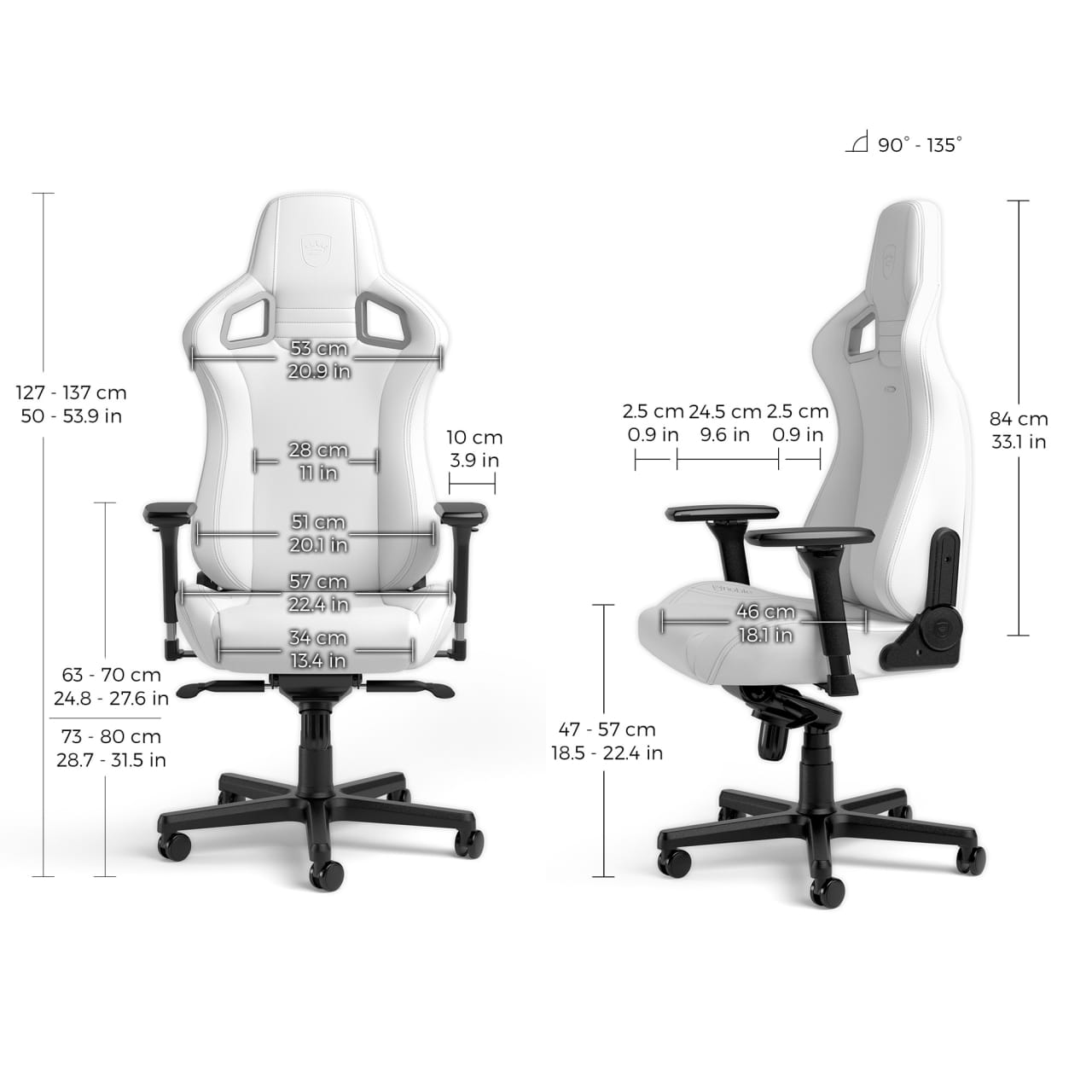 noblechairs EPIC Gaming-Stuhl - White Edition