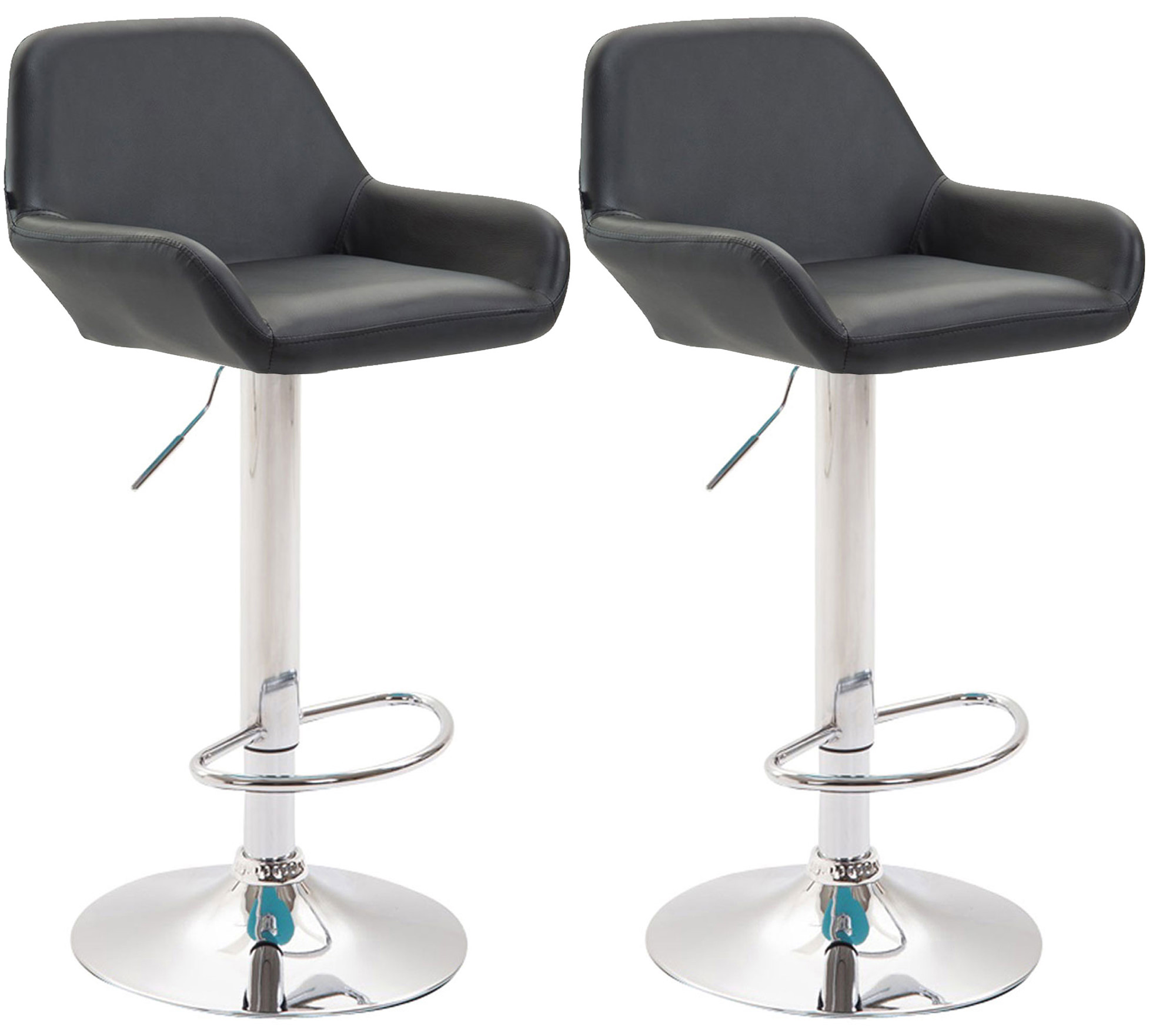 2er Set Barhocker Braga Kunstleder chrom