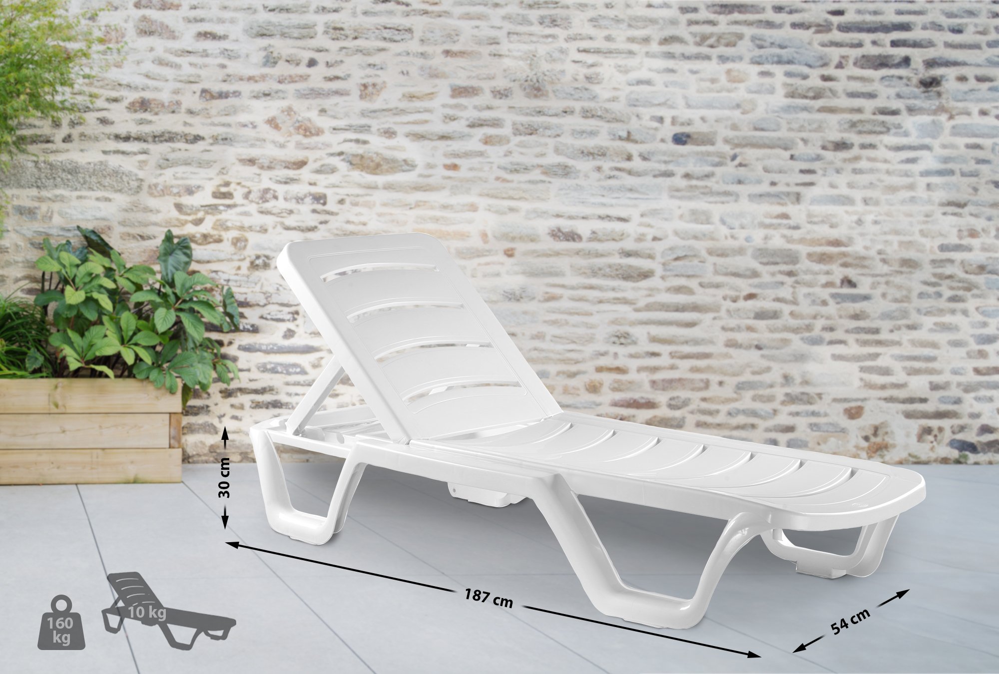 4er Set Sonnenliege Bahama