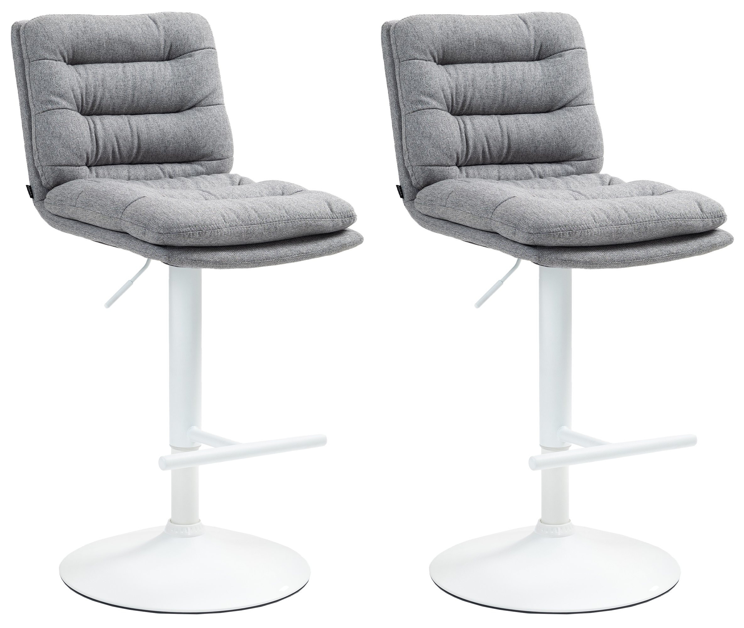 2er Set Barhocker Damar Stoff weiß