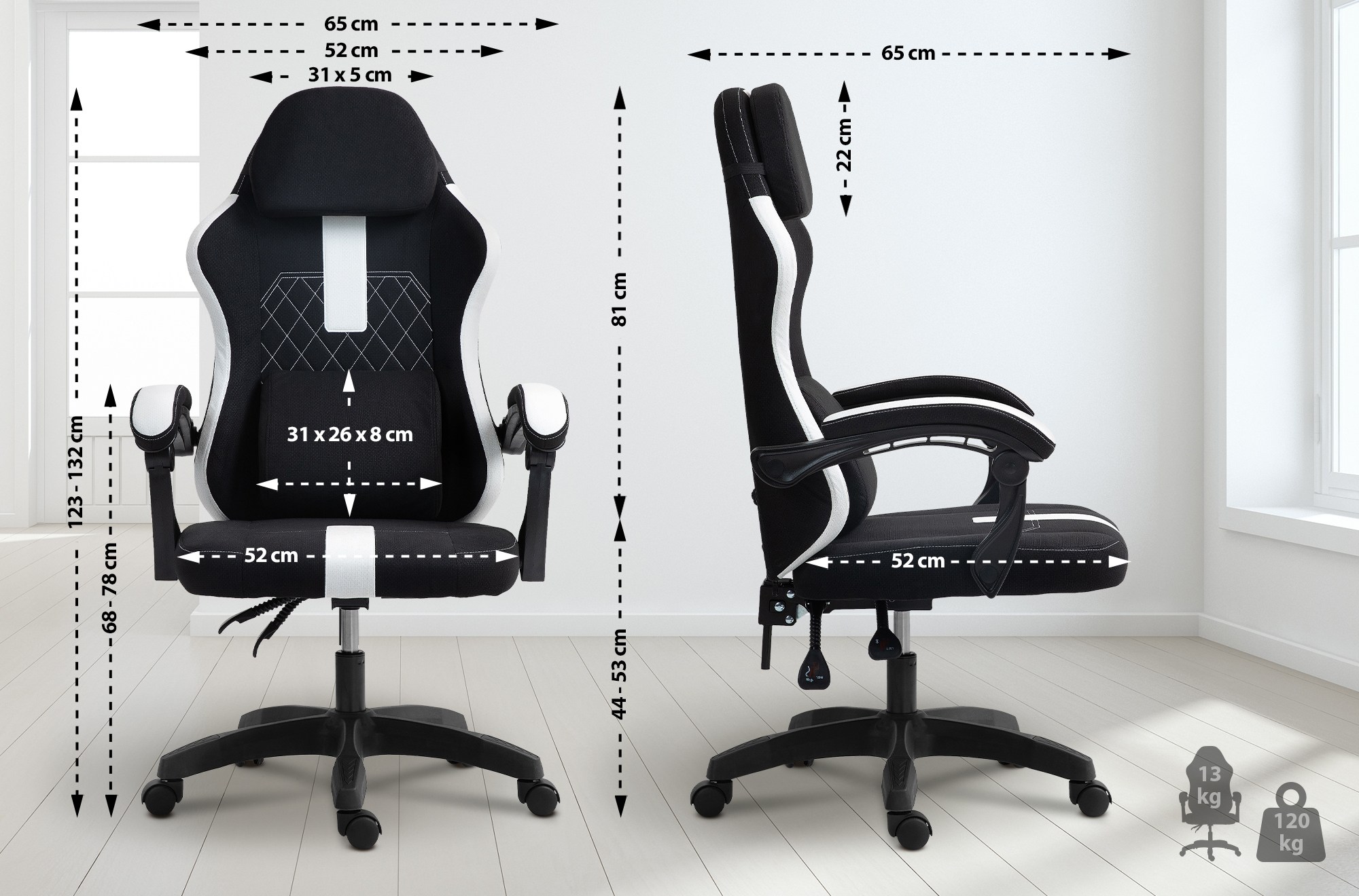 Bürostuhl Miltona Stoff