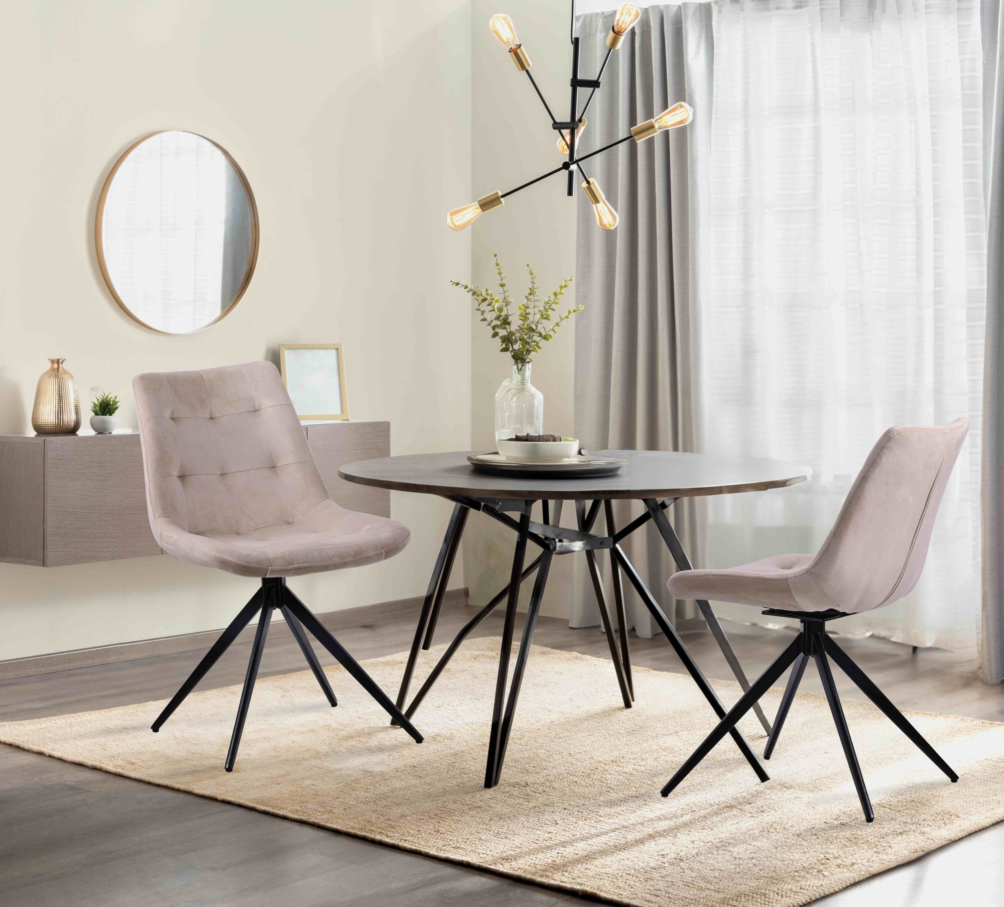 2er Set Esszimmerstuhl Merna Samt