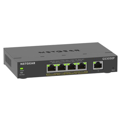 NETGEAR Switch Plus GS305EP - 5 Ports - 9x GE (10/100/1000) - 4x PoE+