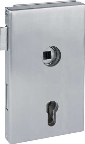 Glastürschloss 6053 PZ R - Molina Edelstahl matt PZ DIN rechts HERMAT