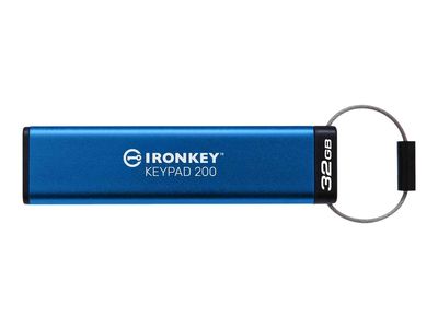 Kingston USB-Stick IronKey Keypad 200 - USB 3.1 Gen 1 - 32 GB - Blau