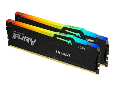 Kingston FURY Beast RGB - DDR5 - Kit - 32 GB: 2 x 16 GB - DIMM 288-PIN / PC5-48000 - ungepuffert