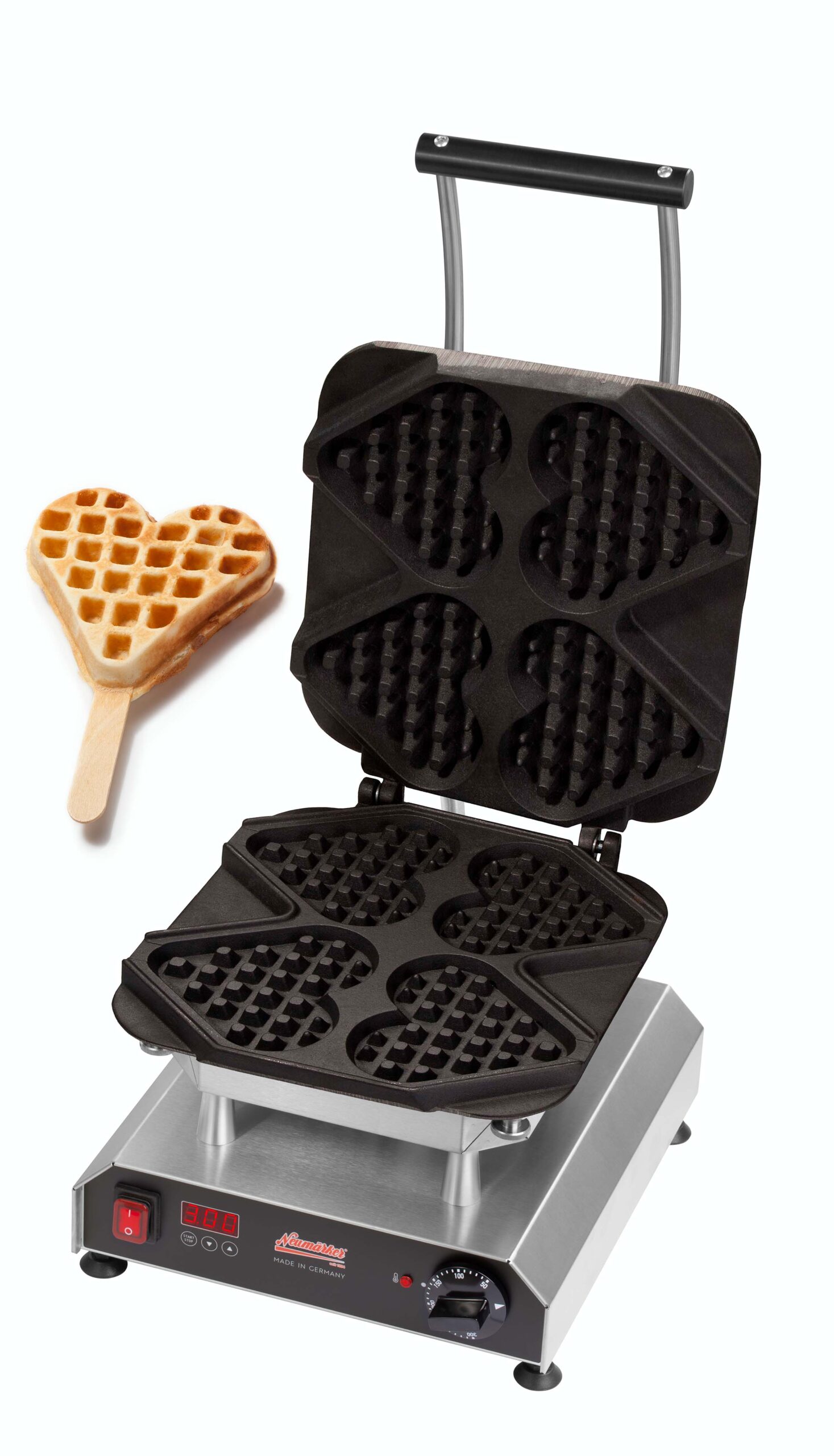 Neumärker Waffeleisen Thermocook® inkl. Waffel-Herz am Stiel Wechselplatten