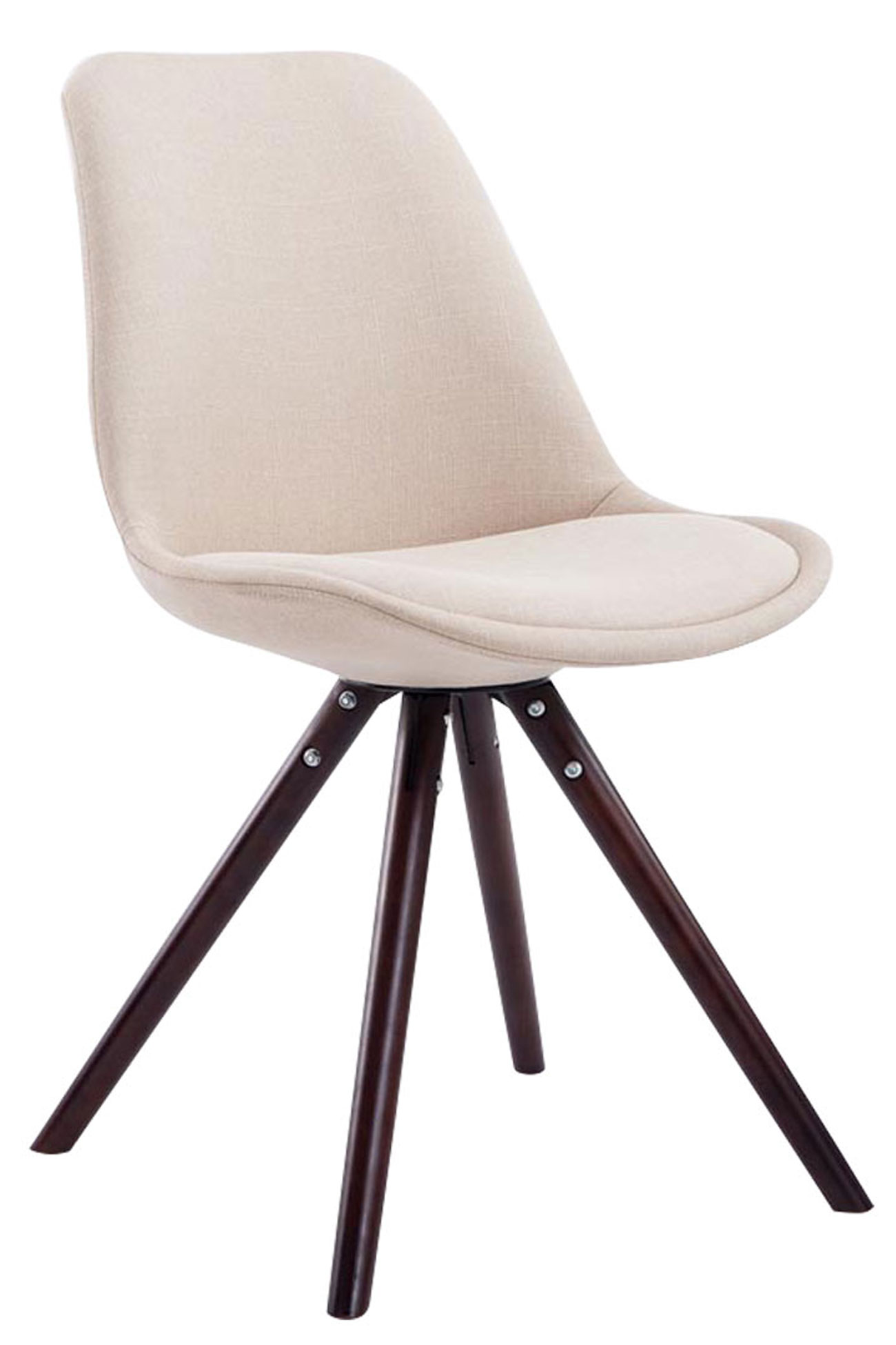 Besucherstuhl Toulouse Stoff Cappuccino Rund