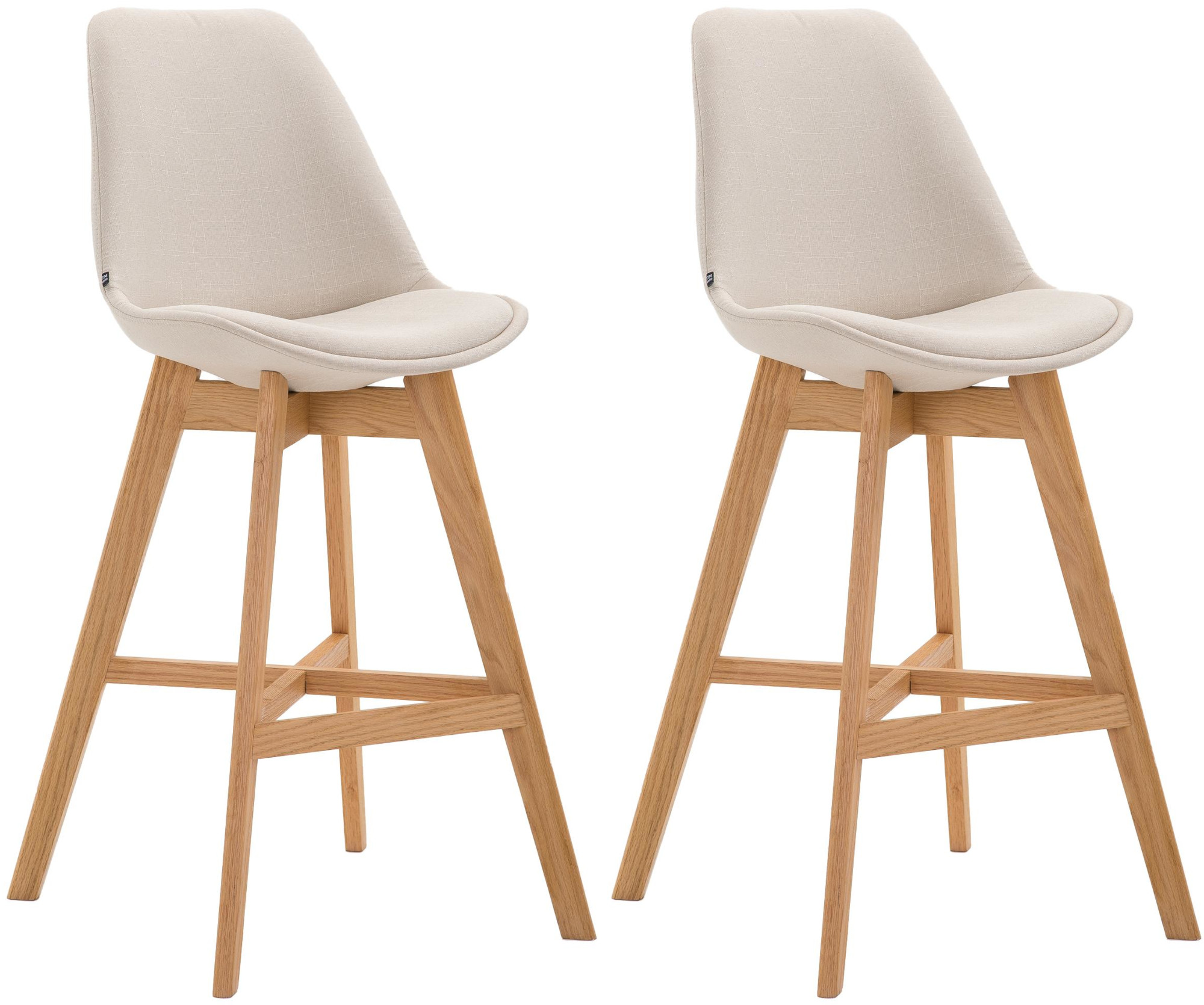 2er Set Barhocker Cannes Stoff natura