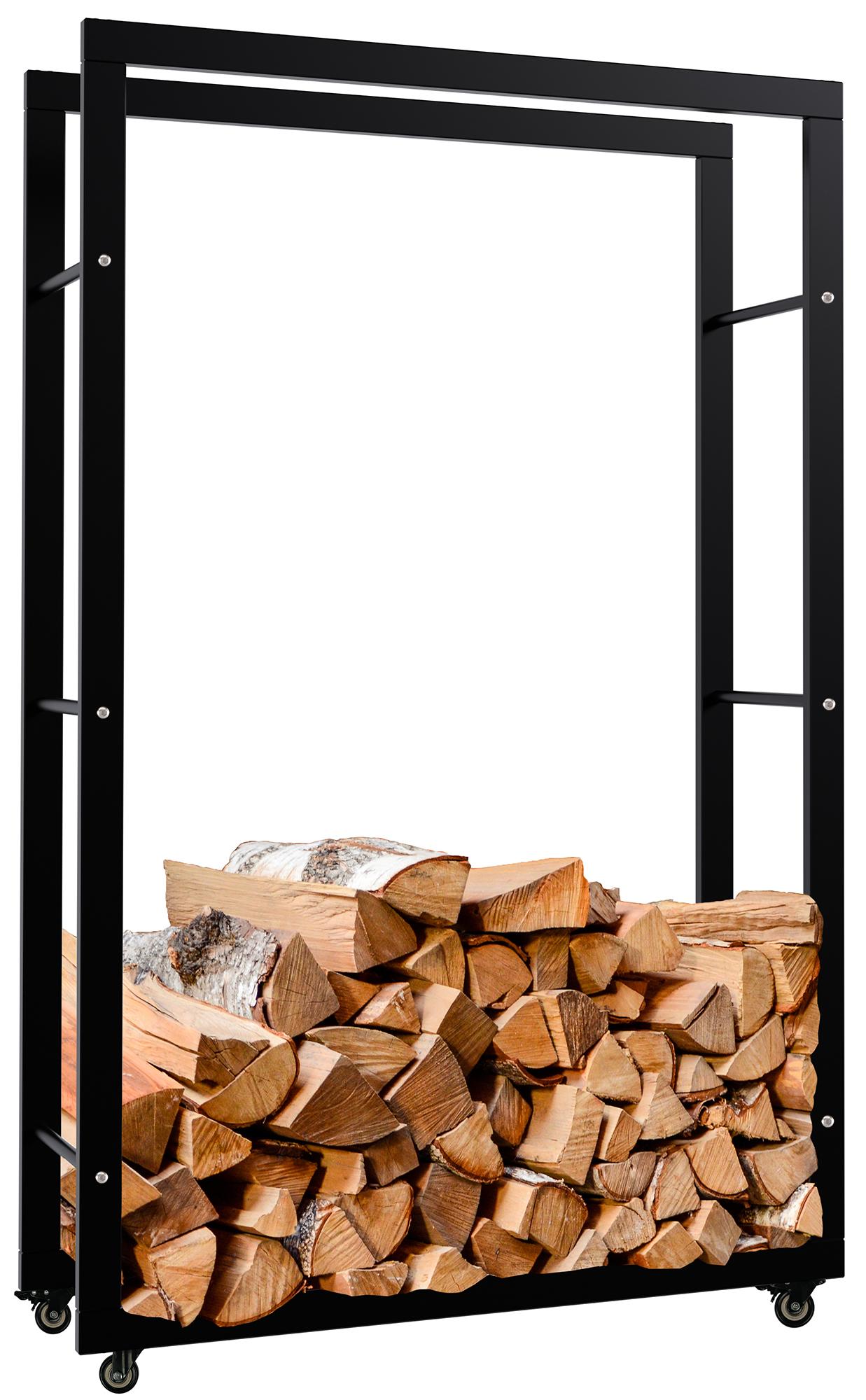 Kaminholzständer Keri mit Rollen 25x80x125