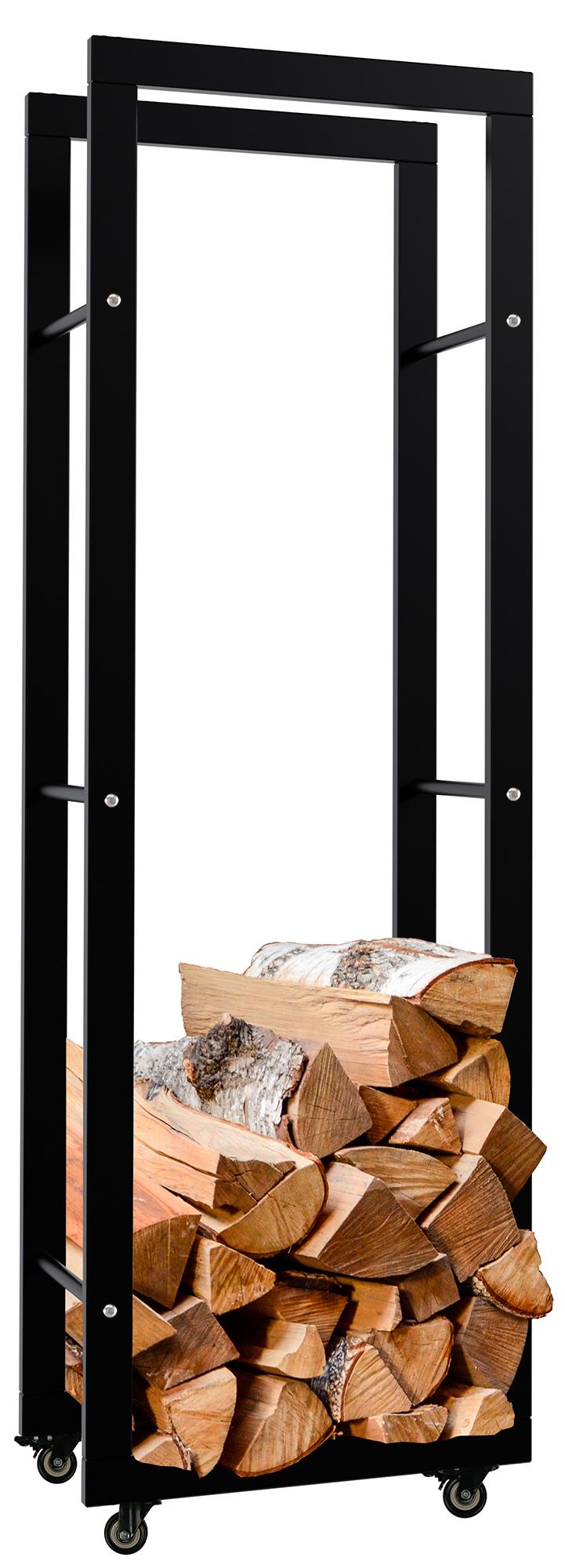 Kaminholzständer Keri mit Rollen 25x40x125