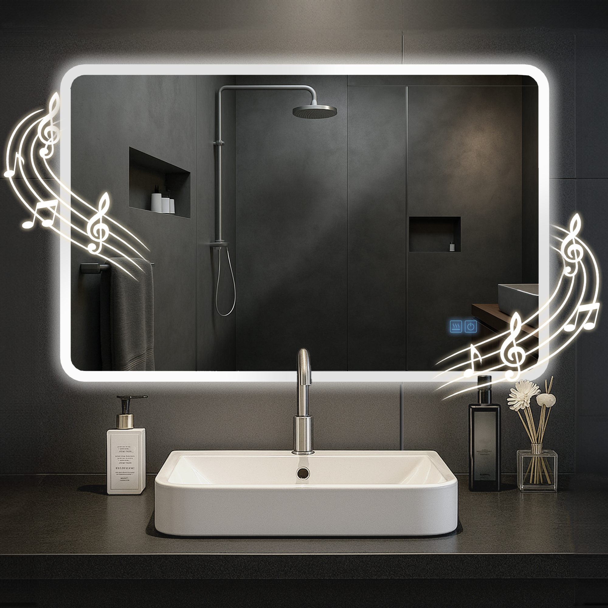 Badspiegel Jericho 70x100 mit Bluetooth