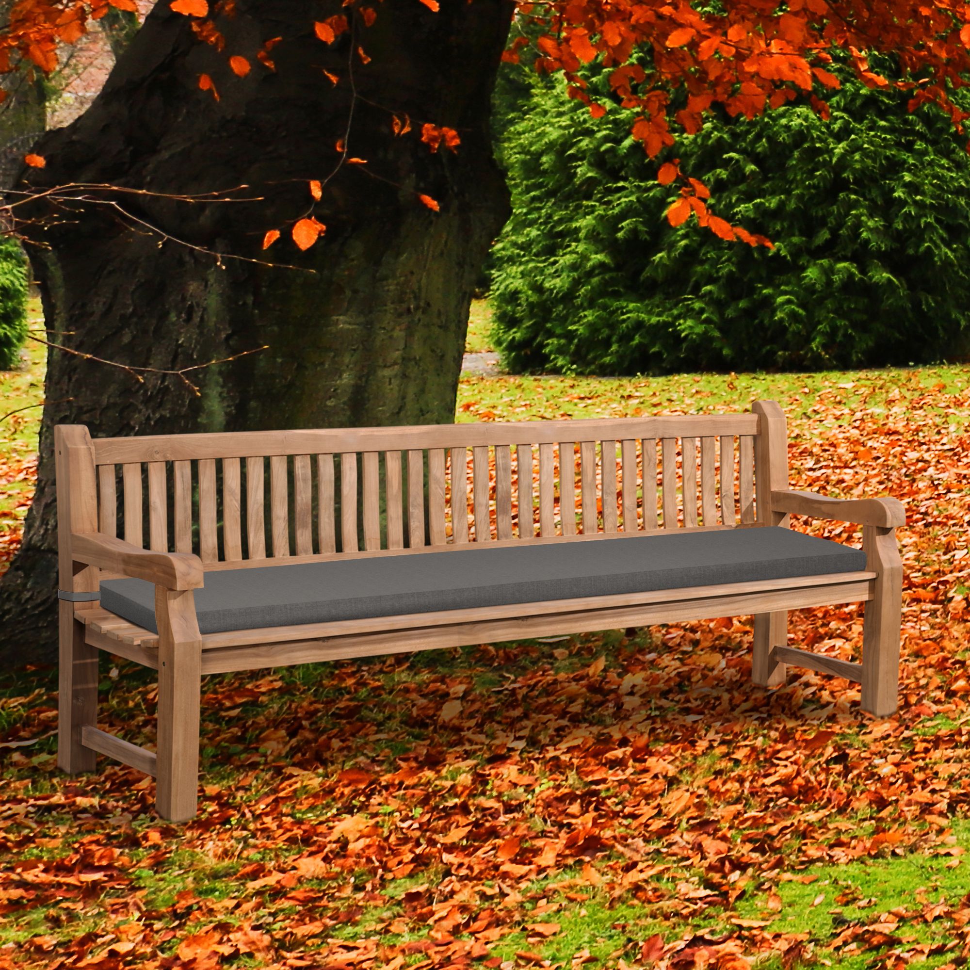 Teakbank Jackson mit Sitzkissen 240 cm + teak
