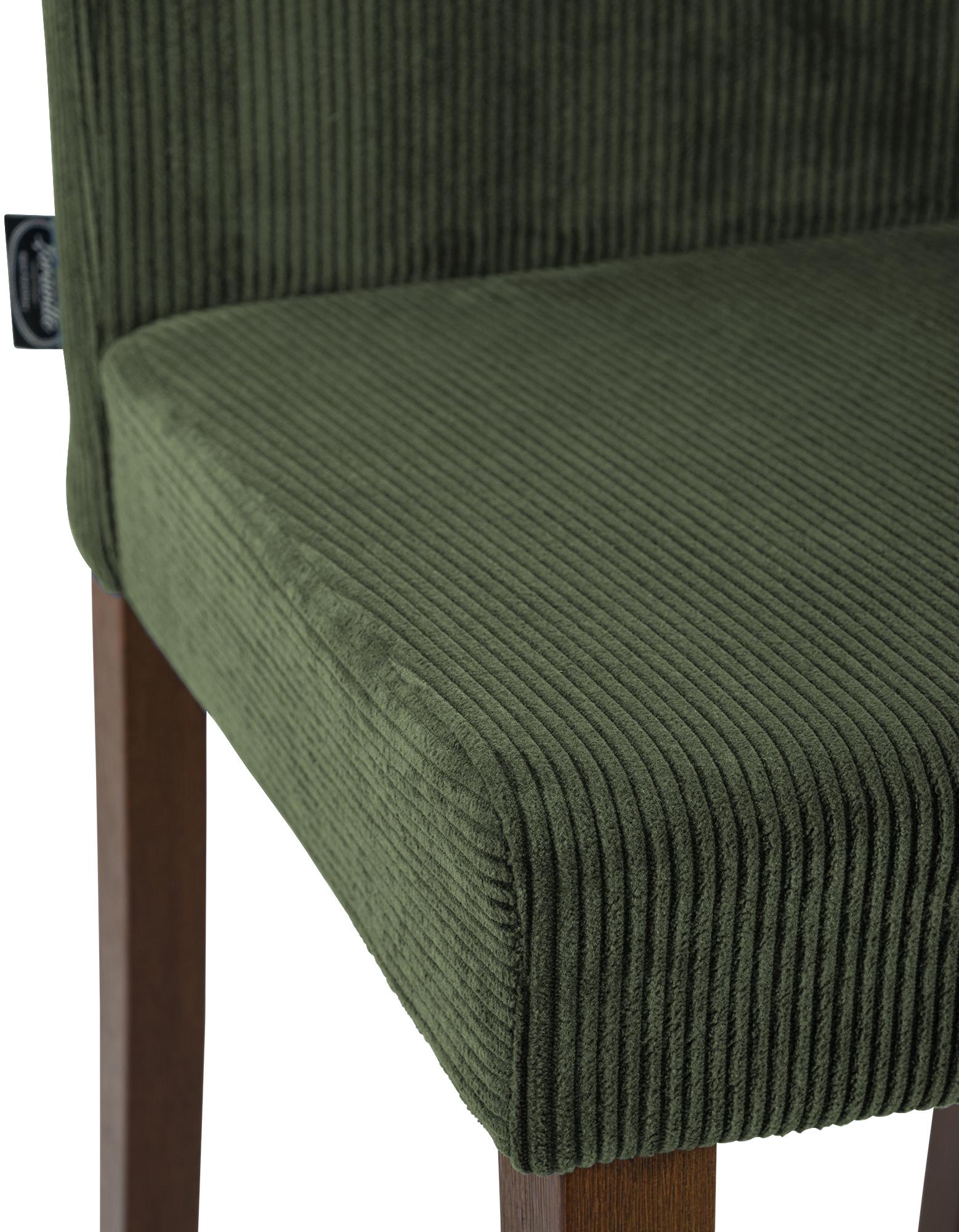2er Set Esszimmerstuhl Ina Cord antik dunkel