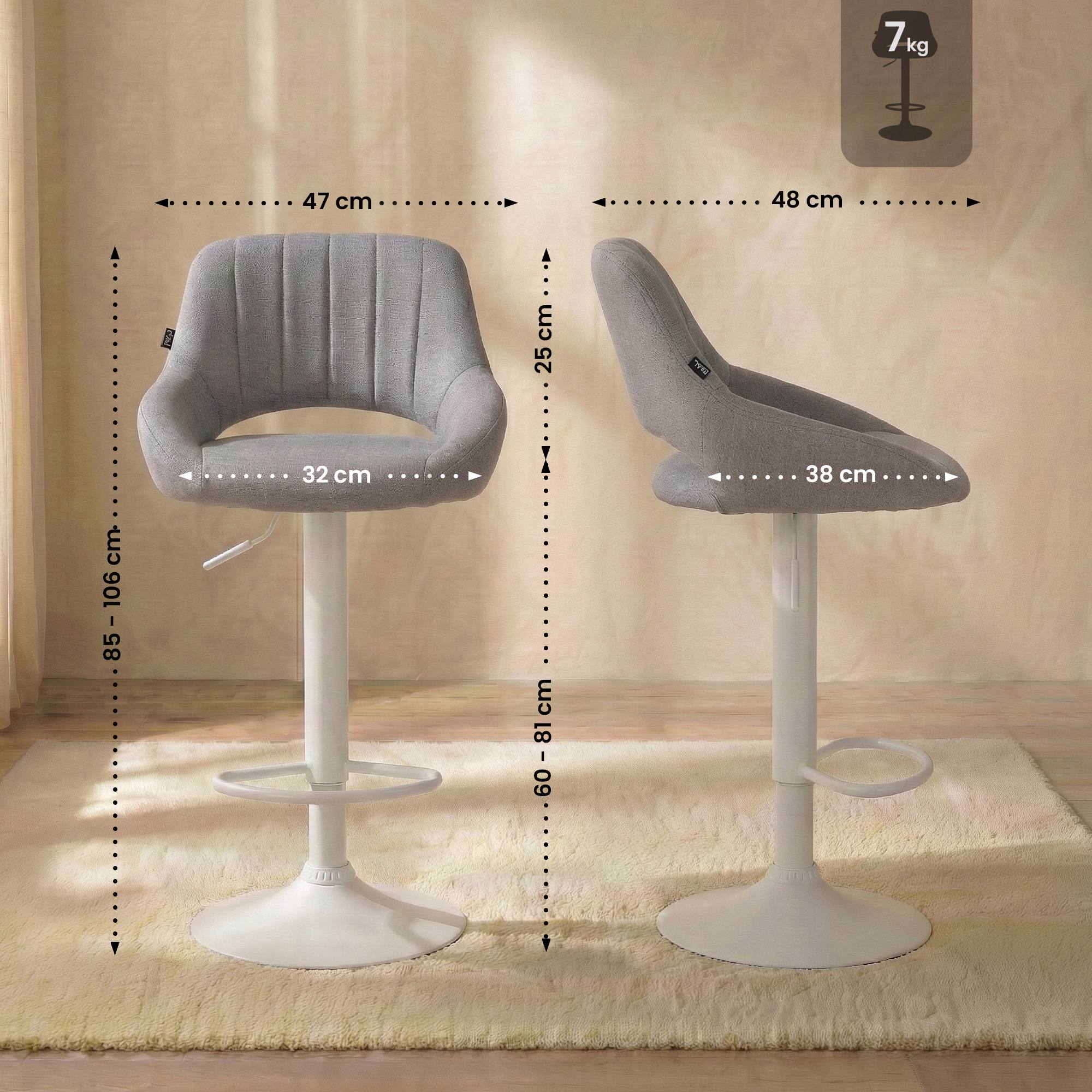 2er Set Barhocker Milet Stoff W