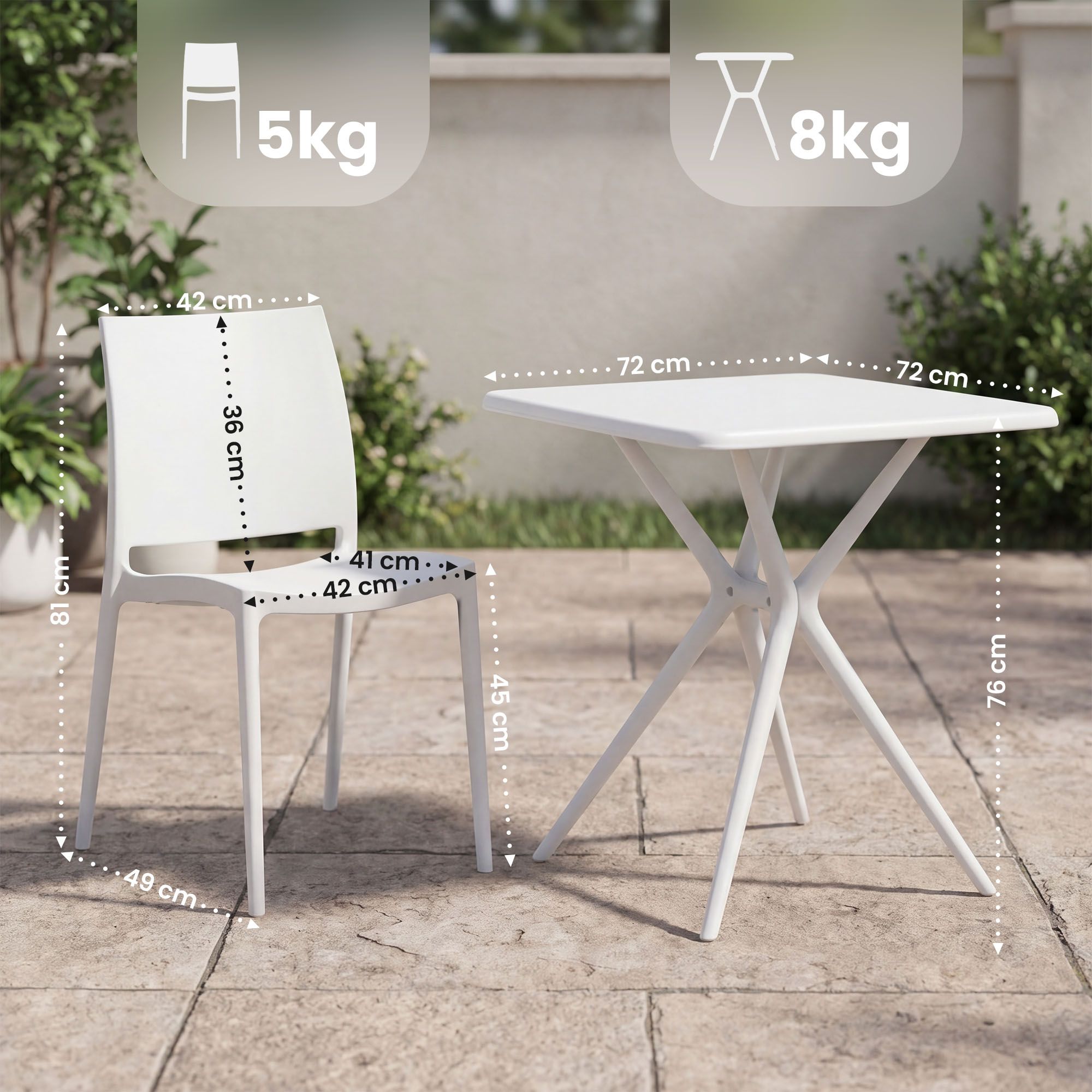 Gartenmöbel-Set Amino mit 2 Stühlen