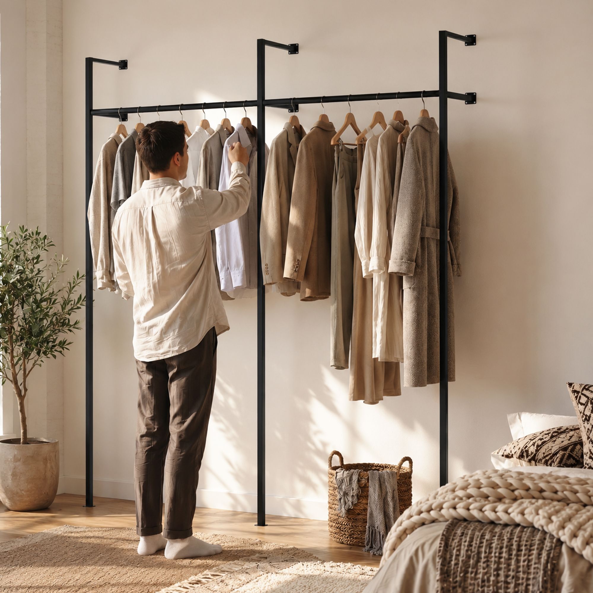 Wandgarderobe Merton 195,5x35x220 cm