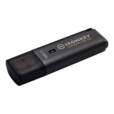 Kingston USB-Stick IronKey Locker Plus 50 G2 - USB 3.2 Gen 1 - 128 GB - Schwarz