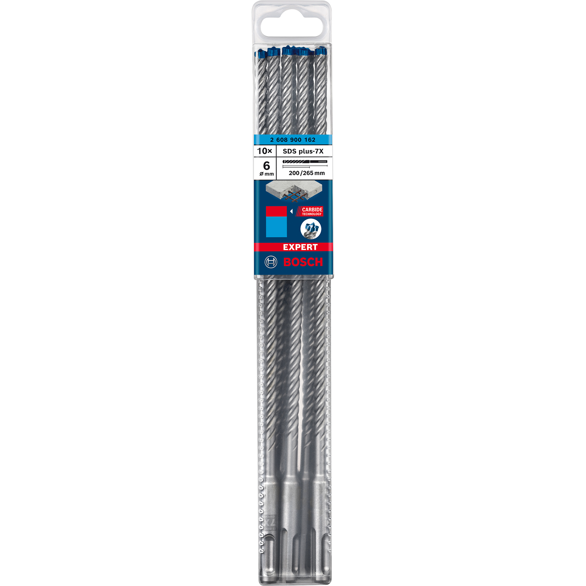 EXPERT Hammerbohrer SDS-plus-7X, Ø 6mm, 10 Stück